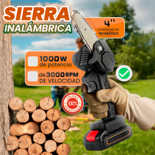Mini Motosierra De Mano Portátil Ergonómico Recargable 24v Color Negro